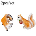 Acorn Squirrel Resin Hanging Planter Decorations, Set of 2