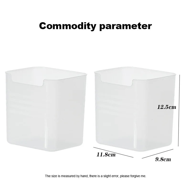Clear Plastic Fridge Door Organizer Bin for Kitchen Food Sorting & Vegetable Storage