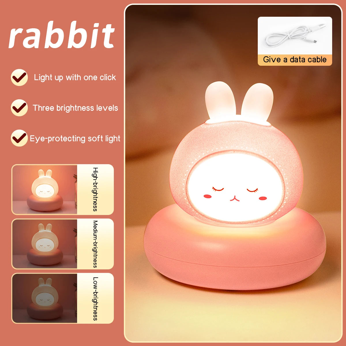 Cleo Animal Touch Night Light for Kids’ Bedrooms & Nursery
