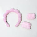 3-Piece Cloud Padded Spa Headband & Wristband Set for Face Washing and Skincare