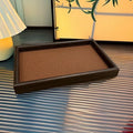 Mid-Century Rectangular Faux Leather Storage Tray for Entryway, Vanity, or Desk Organization