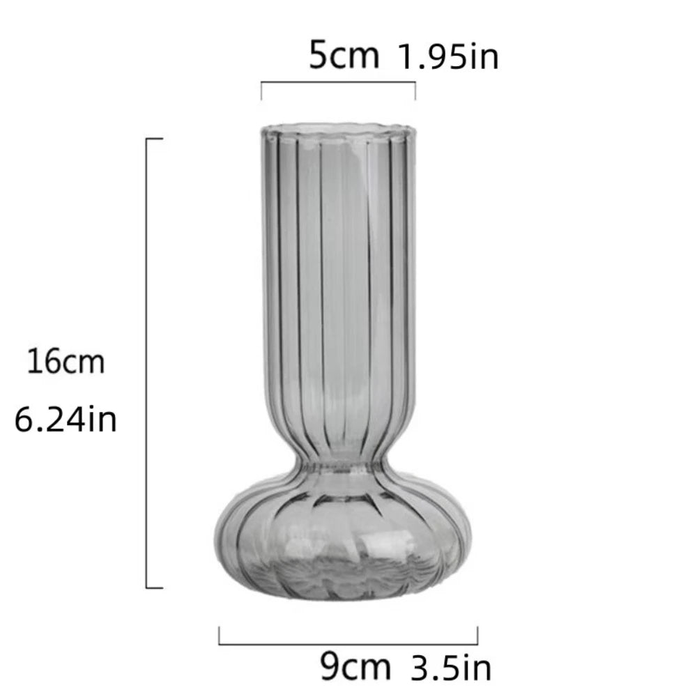 Lynna Striped Colorful Glass Vase for Modern Tabletop & Shelf Decor