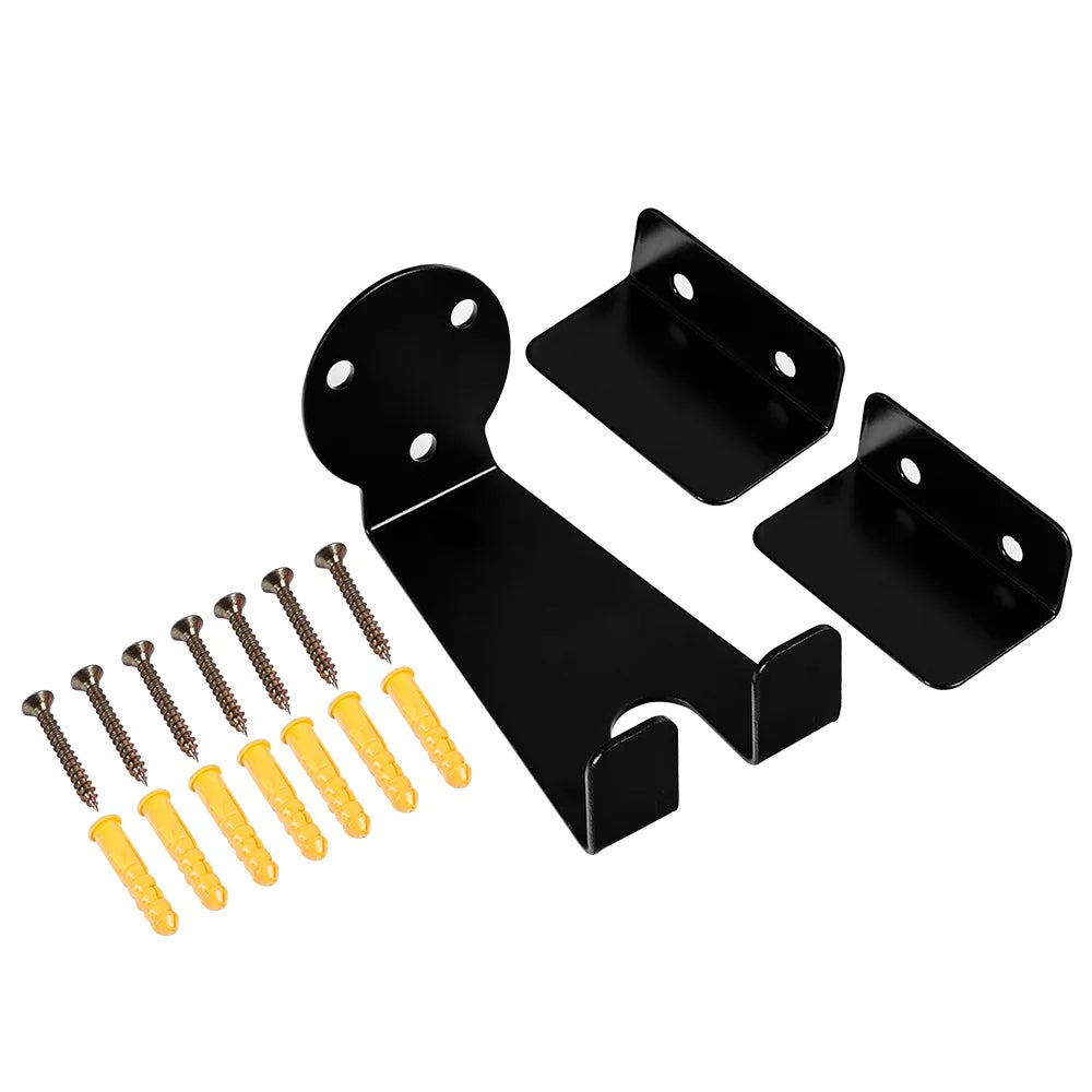 Black Steel Wall-Mounted Bike Pedal Rack for Garage & Home Bicycle Storage