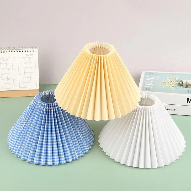 Mori Pleated Fabric Lampshade – Cone Light Cover for Table or Floor Lamps