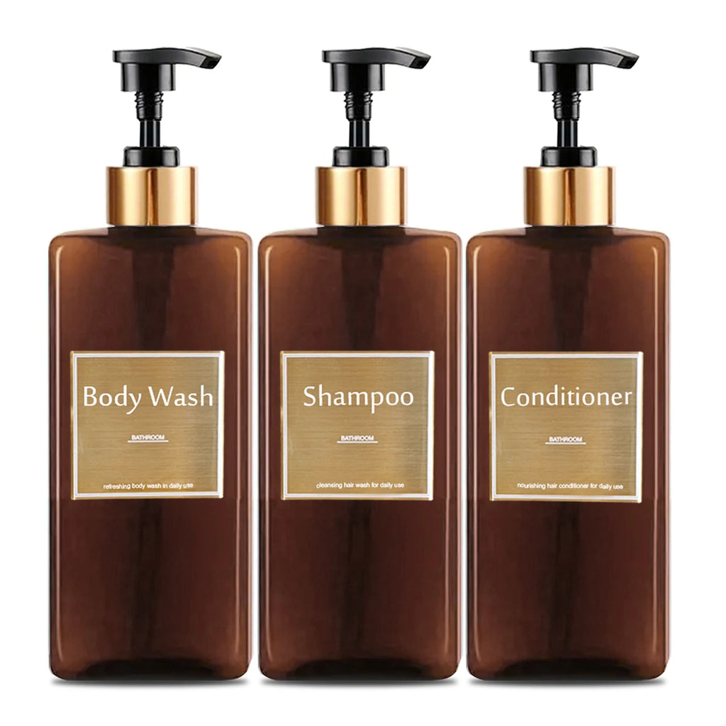 Refillable Bathroom & Kitchen Soap Dispenser Bottles – Black or Brown