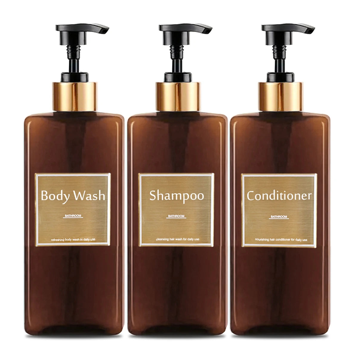 Refillable Bathroom & Kitchen Soap Dispenser Bottles – Black or Brown