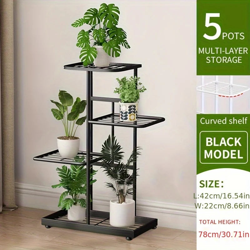 Iron Multi-Tier Plant Stand for Indoor Living Rooms or Balconies