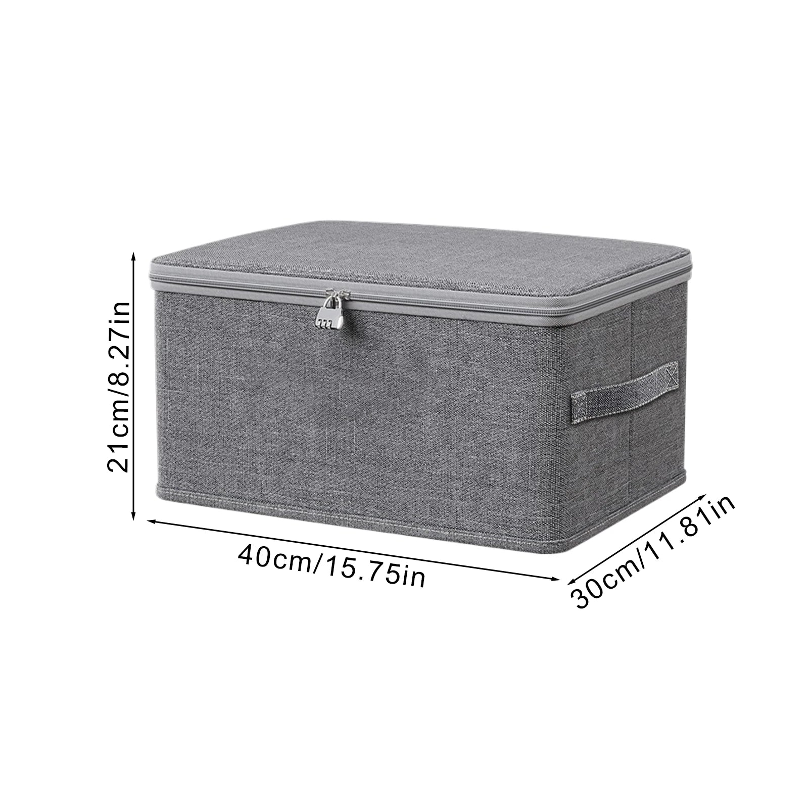 Lockable Fabric Storage Box with Handle for Closet or Bedroom