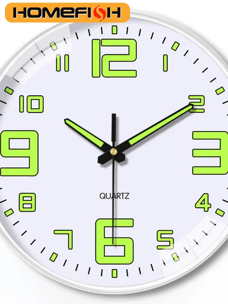 8-Inch Luminous Wall Clock with Silent Quartz Movement