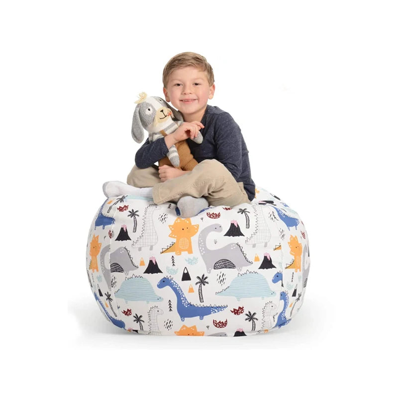 Canvas Toy Storage Bean Bag – Kids’ Plush Organizer & Floor Seat