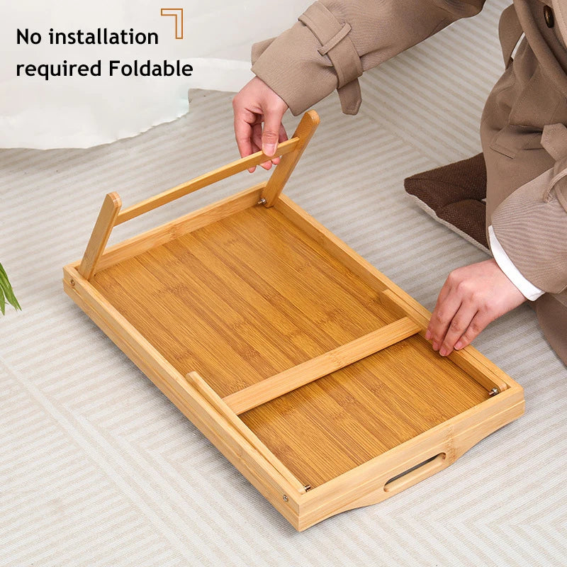 Foldable Bamboo Bed Tray Table for Laptops & Breakfast