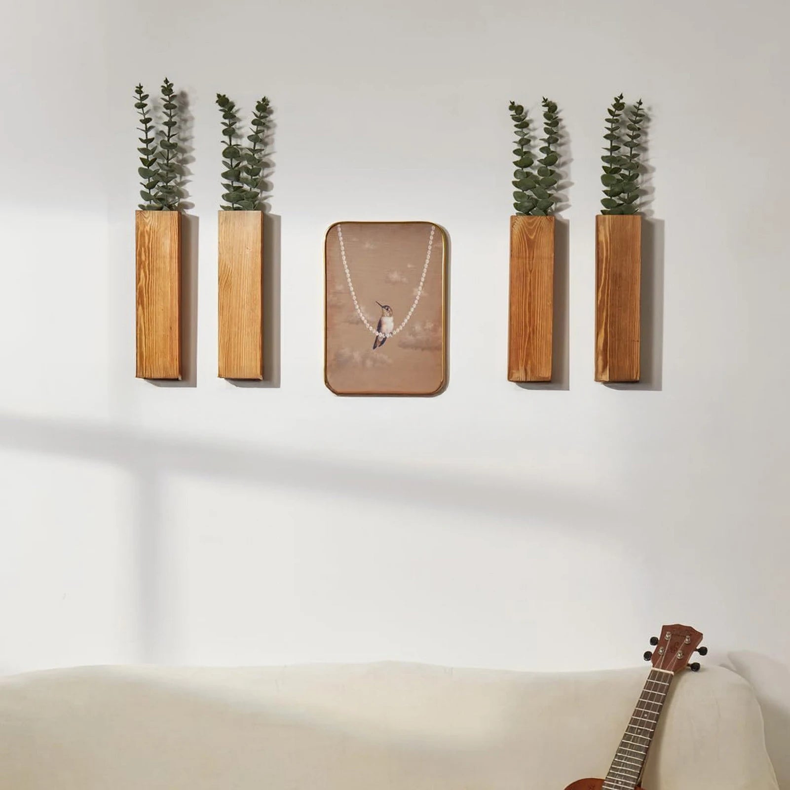 Rowan Wooden Wall Planter Vase for Dried & Artificial Flowers