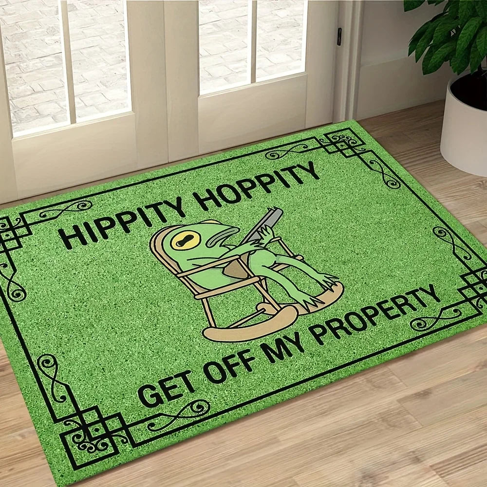 Cartoon Frog Welcome Doormat for Entryway & Indoor Spaces