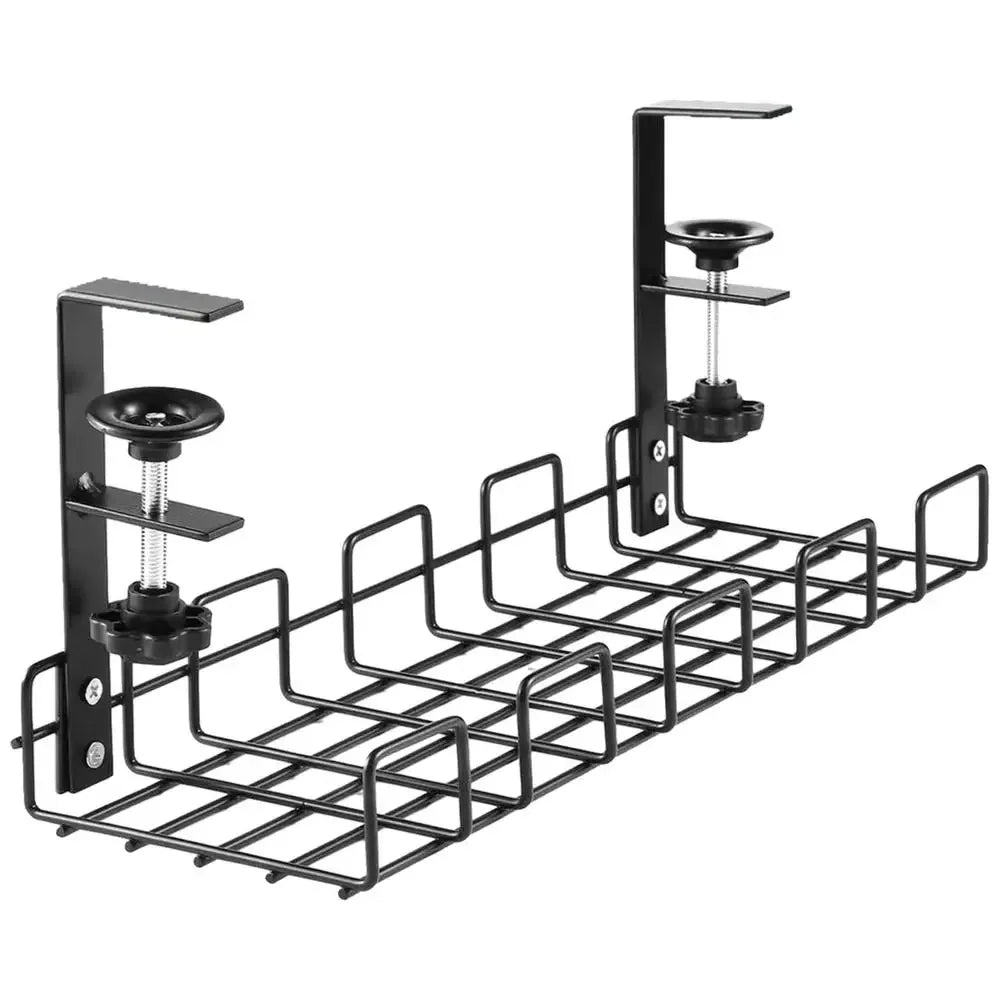Under Desk Cable Management Tray – No-Drill Metal Cable Organizer