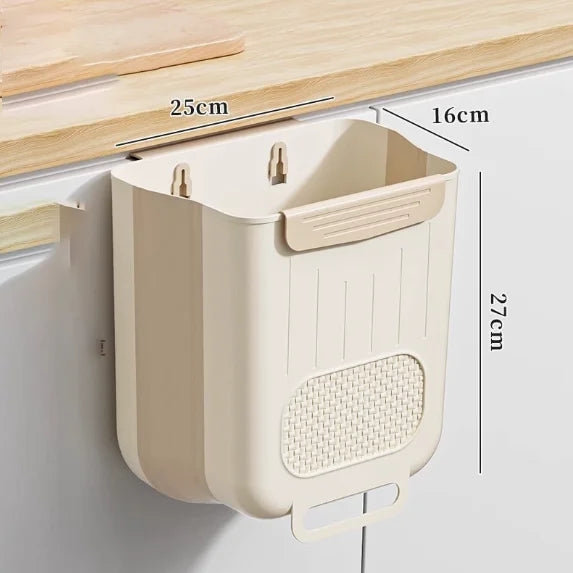 Foldable Wall-Mounted Kitchen Trash Bin – Hanging Cabinet Bin