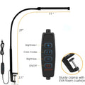 Adjustable Black LED Desk Lamp with Clamp and Dimmable Light for Home Office & Reading
