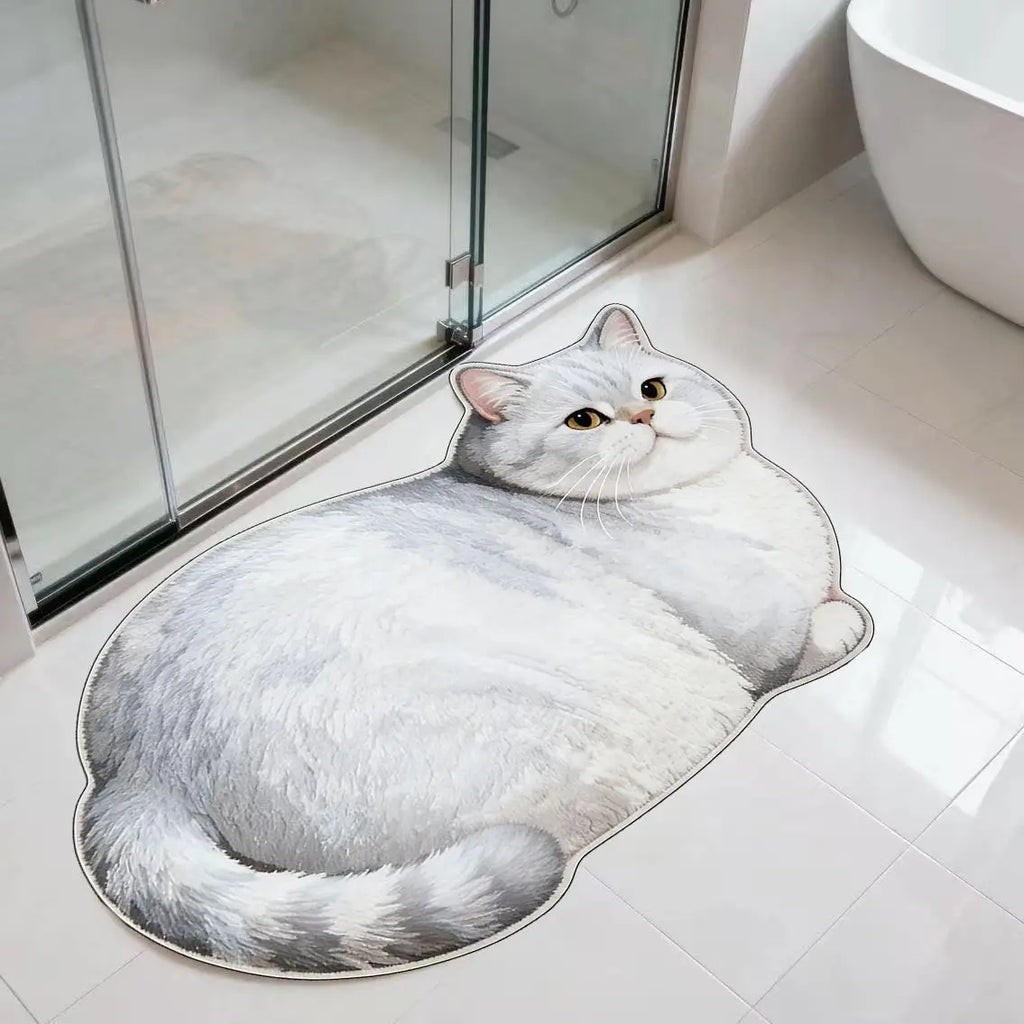 Chester Cat-Shaped Bath Mat