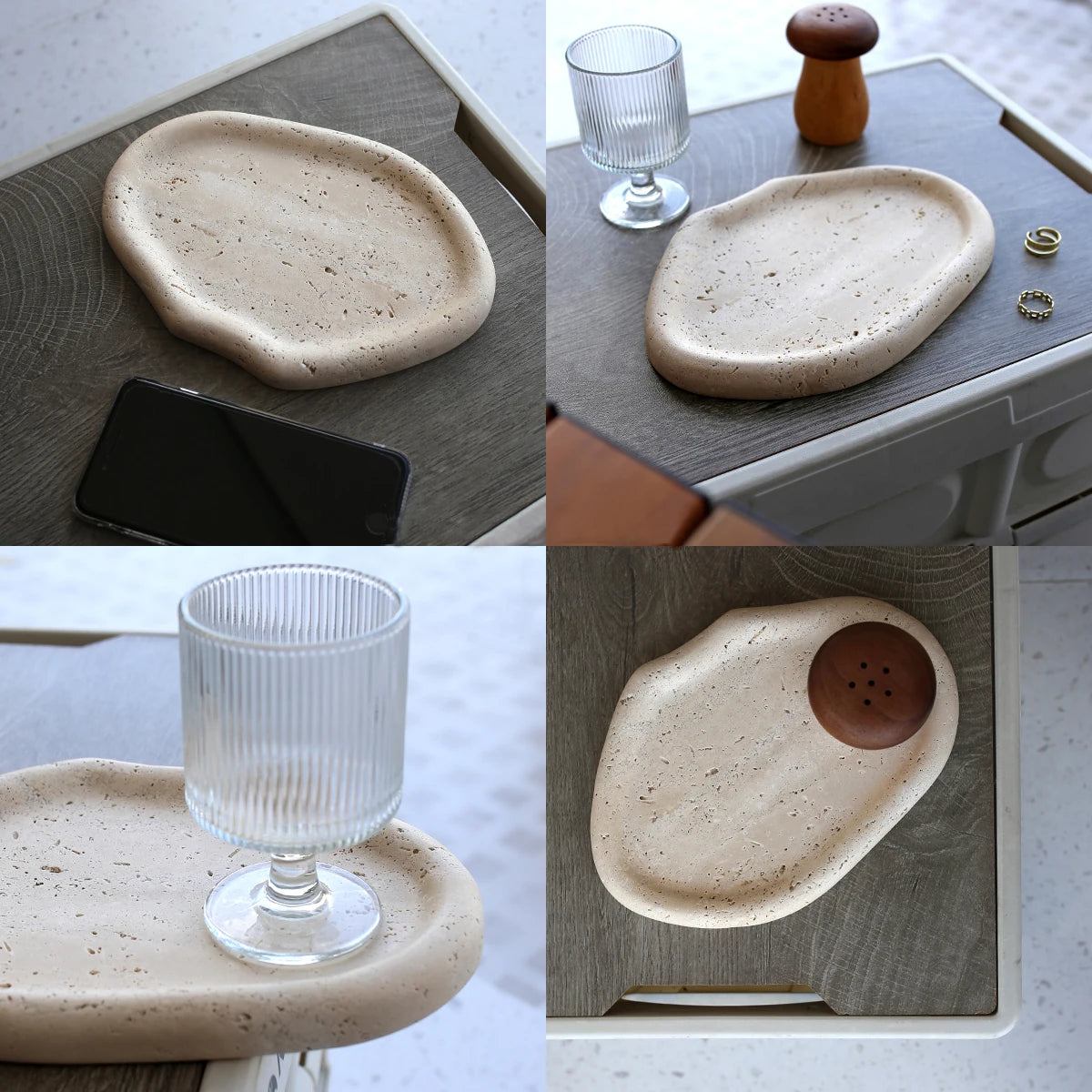 Linden Irregular Stone Vanity Tray – Ceramic Decorative Catchall