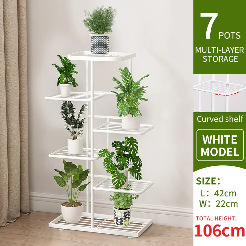 Iron Multi-Tier Plant Stand for Indoor Living Rooms or Balconies