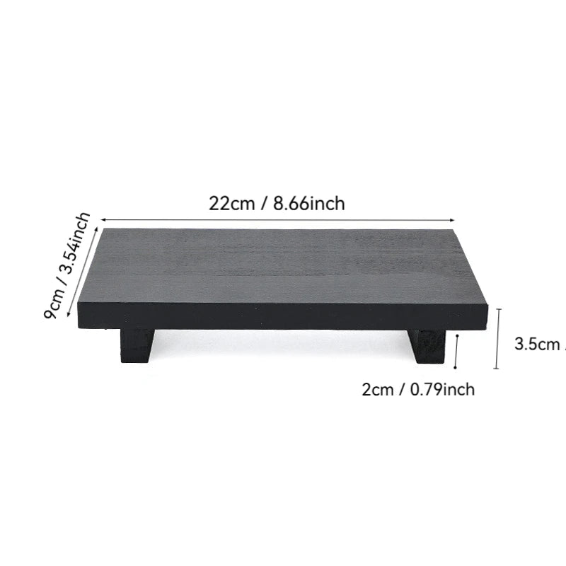 Minimalist Wooden Display Tray for Bathroom, Vanity, or Tabletop Decor – Raised Small Stand, Multiple Colors