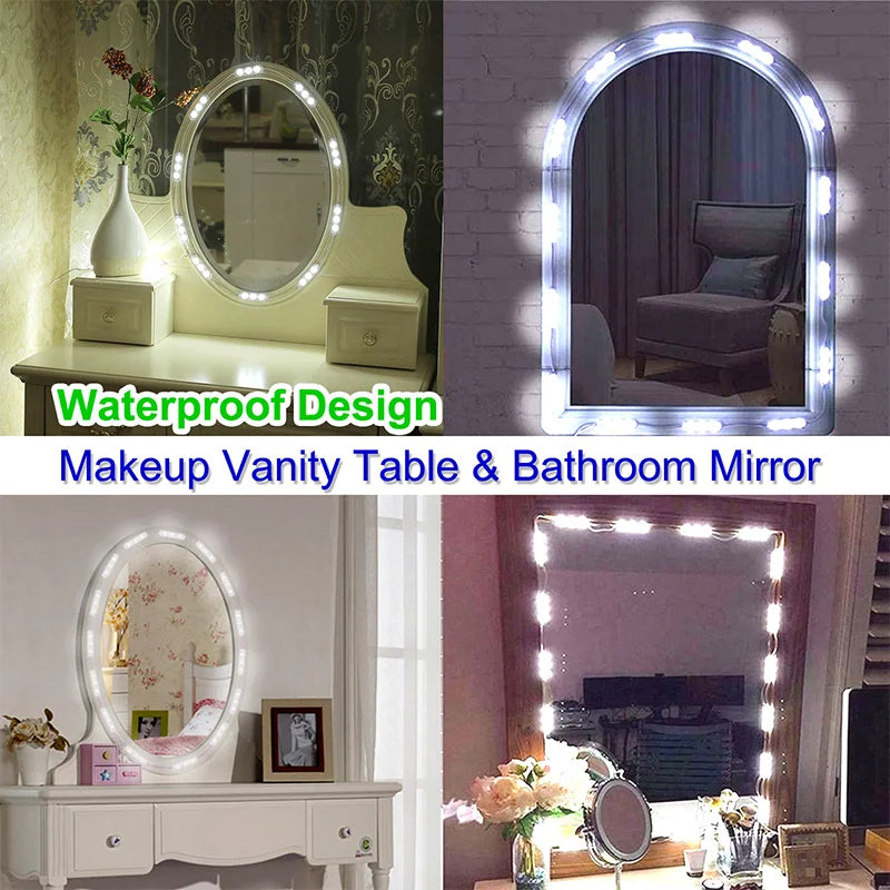 Dimmable LED Vanity Mirror Light Strip with Adjustable Color Temperature