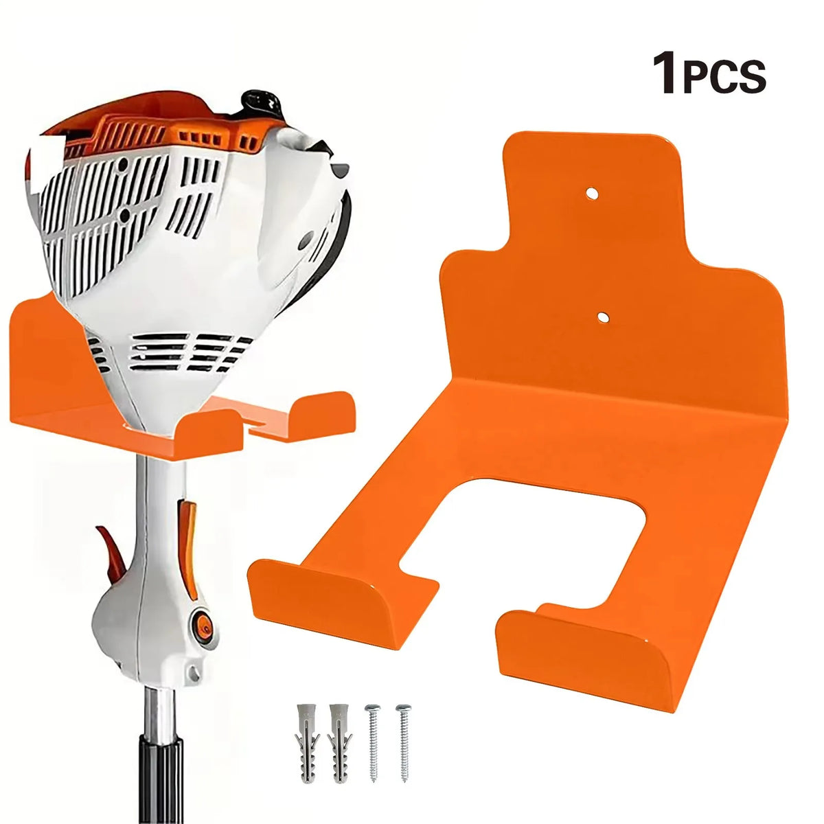 Wall-Mounted Cast Iron Tool Holder for Garage & Garden Storage – Black or Orange