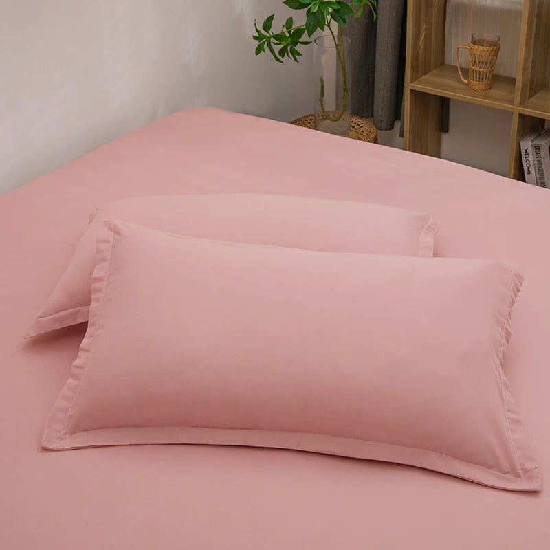 Classic Solid Color Pillowcase Set – Cotton Blend, 2-Pack