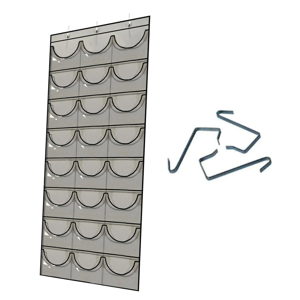 Over-Door Baseball Cap Organizer with 24 Clear Pockets