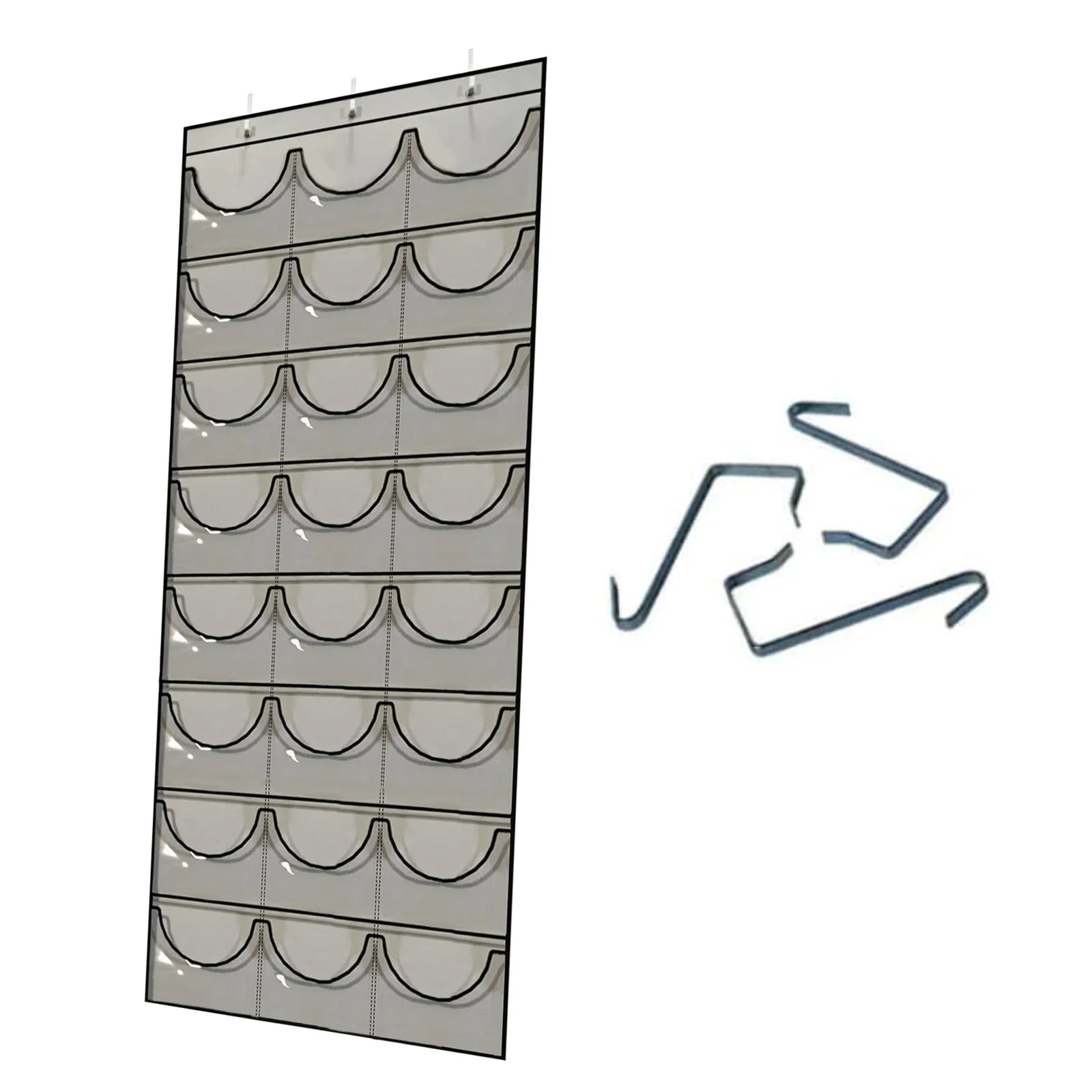 Over-Door Baseball Cap Organizer with 24 Clear Pockets