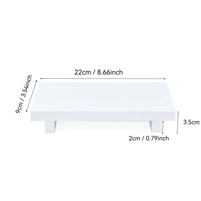 Minimalist Wooden Display Tray for Bathroom, Vanity, or Tabletop Decor – Raised Small Stand, Multiple Colors