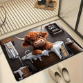 Highland Cow Bath Mat – Non-Slip Cozy Absorbent Rug for Bathroom or Entryway