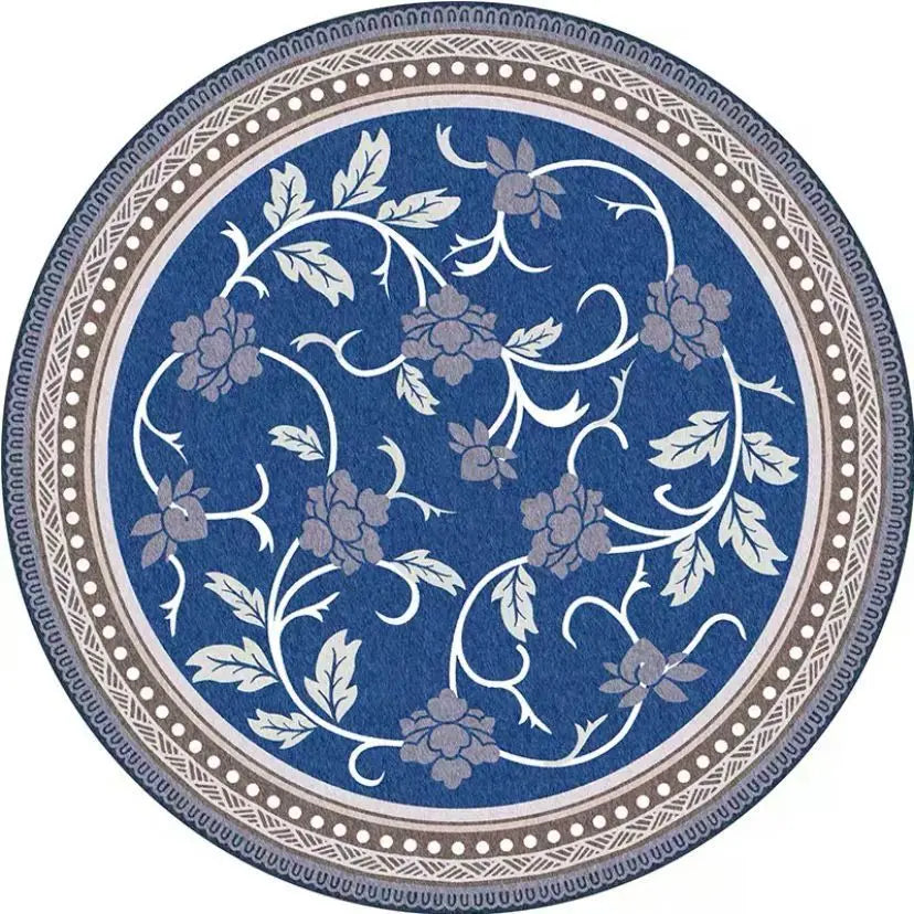 Adara Vintage Round Persian-Style Rug for Living Room or Bedroom
