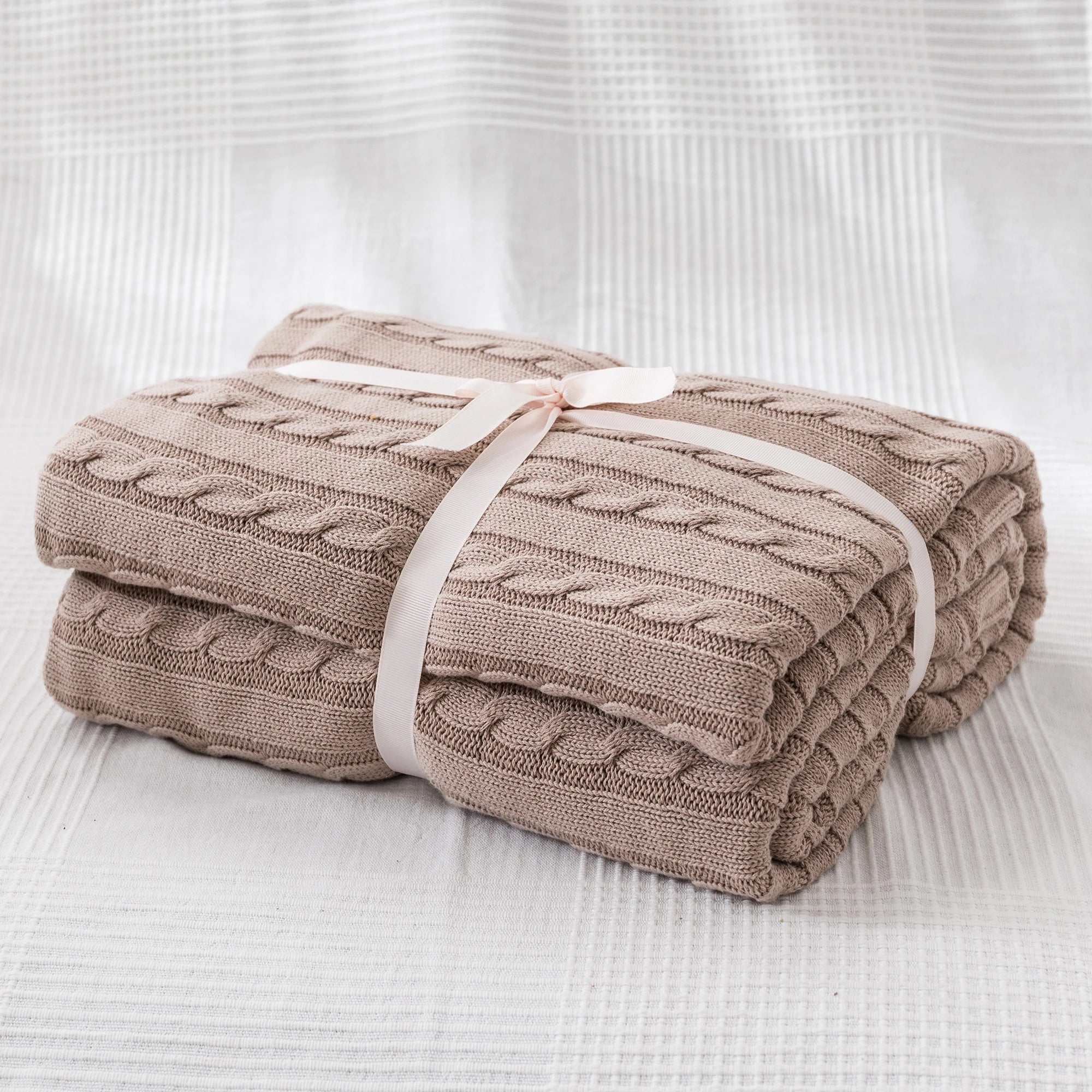 Ashby Cable Knit Cotton Throw Blanket