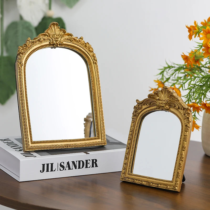 Eloise Arched Carved Tabletop Mirror