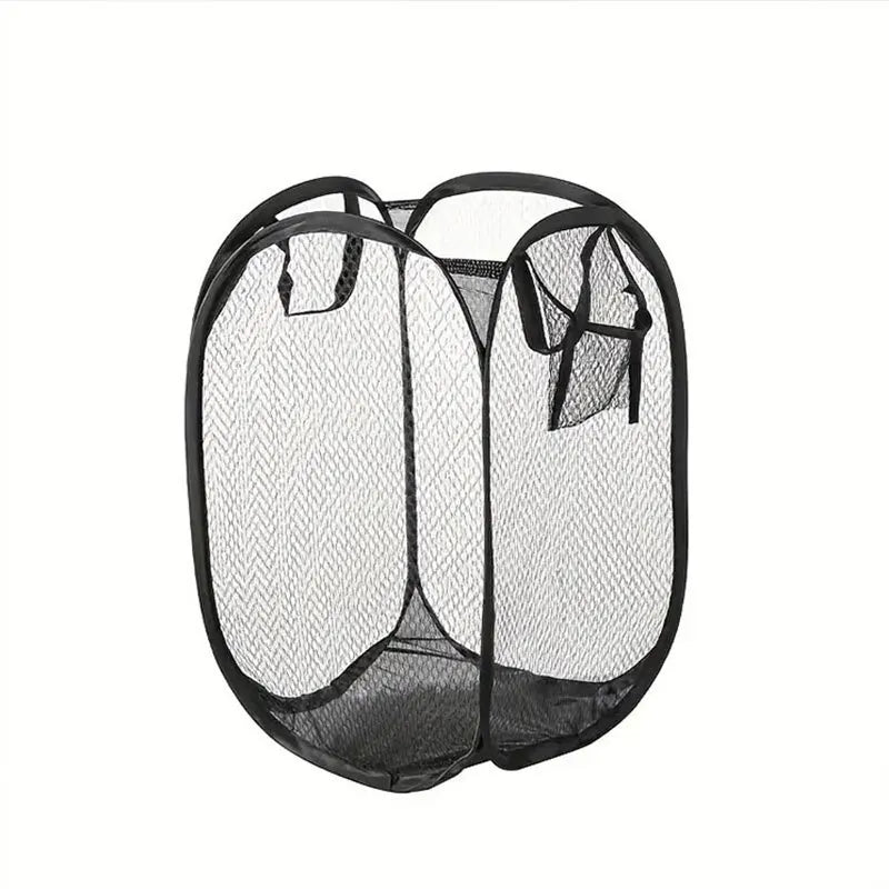 Foldable Mesh Pop-Up Laundry Basket for Bedroom or Dorm
