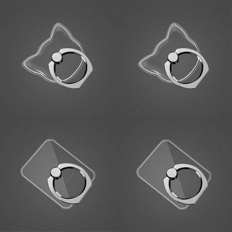 Transparent Animal-Shaped 360° Rotating Phone Ring Holder