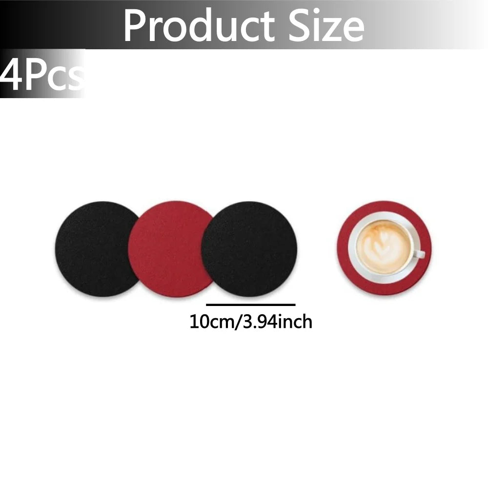 Dual-Sided Octagonal Placemats & Coaster Set – Wipeable PU Leather