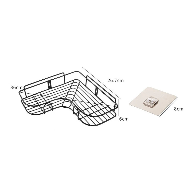 Adhesive Stainless Steel Triangle Corner Shelf for Bathroom or Kitchen Organization