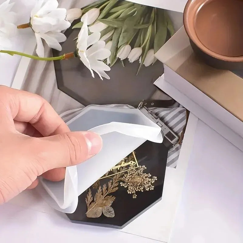 Silicone Resin Coaster Mold Set with Coaster Holder Molds