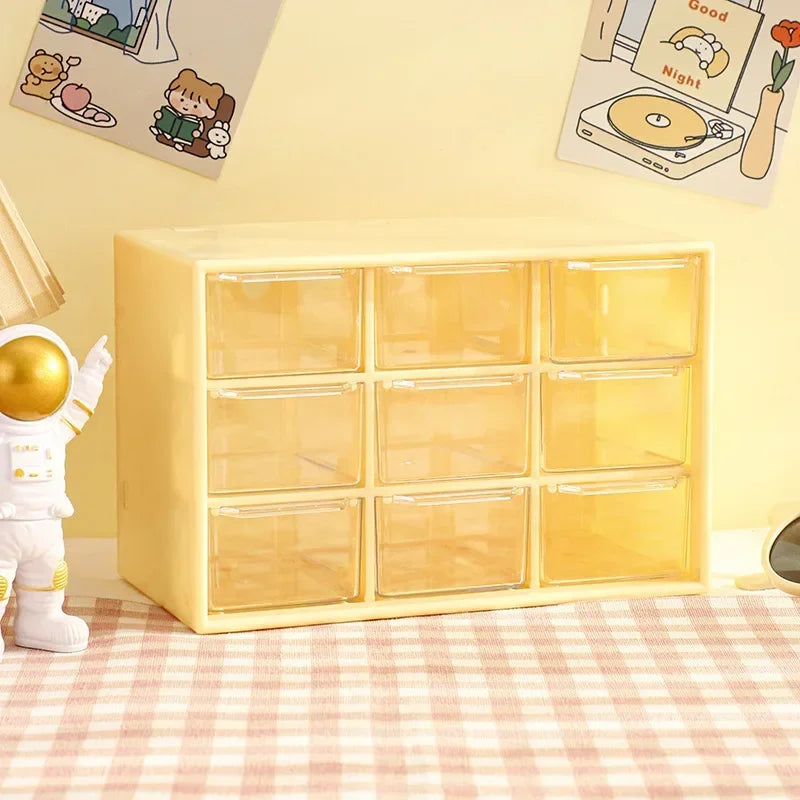 9-Drawer Desktop Organizer Box with Clear Drawers