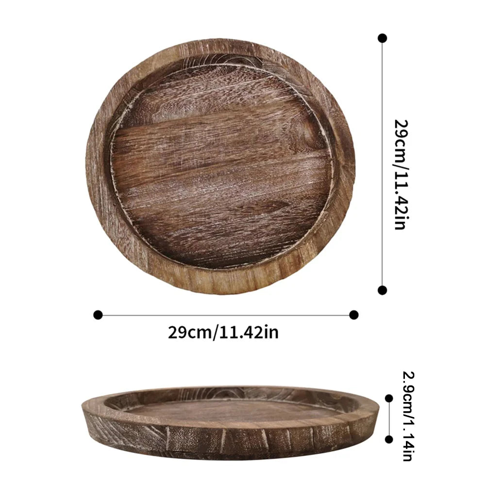 Arden Rustic Wooden Candle Tray