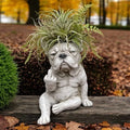 Grumpy French Bulldog Resin Planter – Sculptural Dog Flower Pot for Indoor Desk or Outdoor Garden Decor