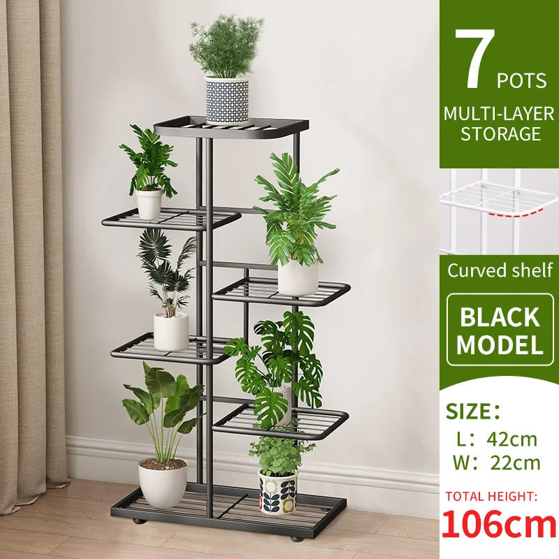 Iron Multi-Tier Plant Stand for Indoor Living Rooms or Balconies