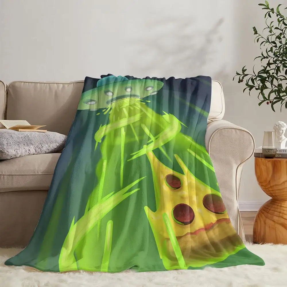 Wobbly Life Cartoon Flannel Throw Blanket for Sofa, Bed & Cozy Naps – Lightweight Printed Fleece