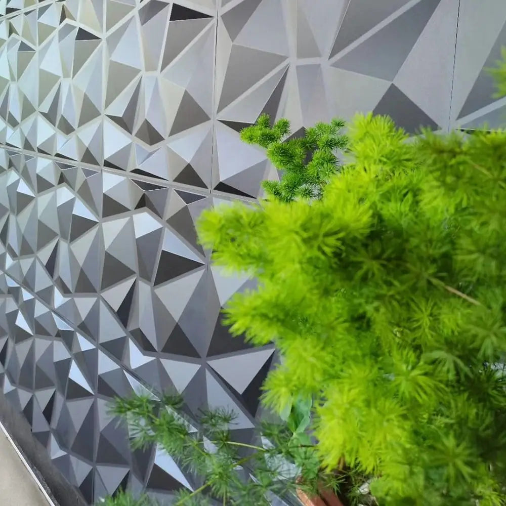 Diamond Design 3D Wall Panels – Modern Self-Adhesive Decorative PVC Tiles for Living Room & Bedroom Accent Walls, 30x30cm, Black or