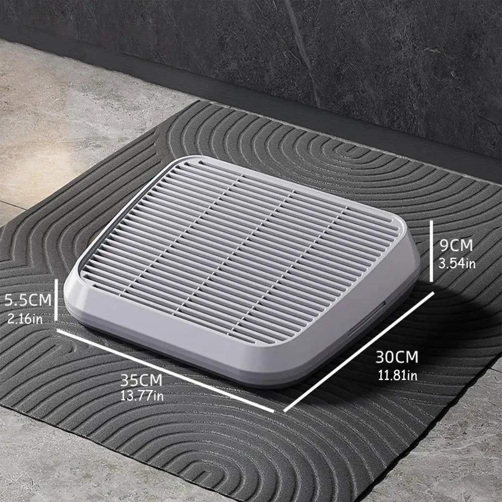 Double-Layer Cat Litter Catcher Ramp in Light Gray