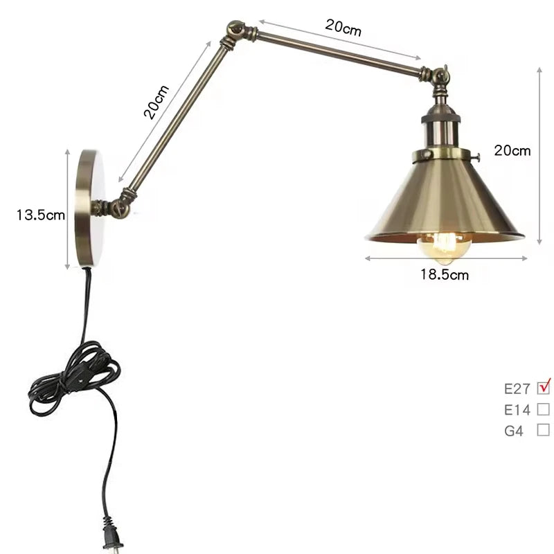 Arden Adjustable Long Arm Wall Sconce