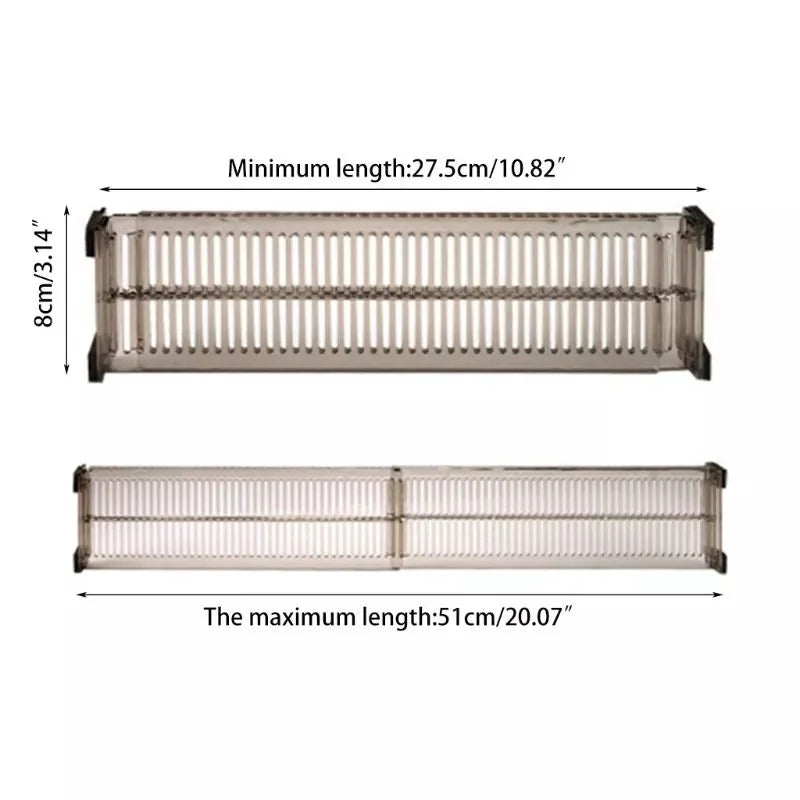 Adjustable Drawer Dividers – Set of 2 Clear Plastic Organizers