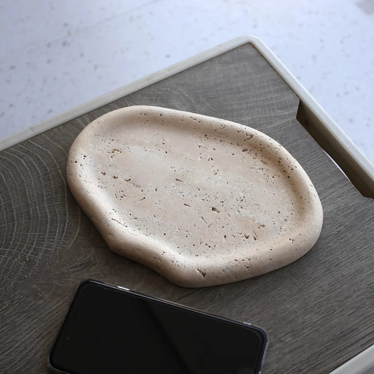 Linden Irregular Stone Vanity Tray – Ceramic Decorative Catchall