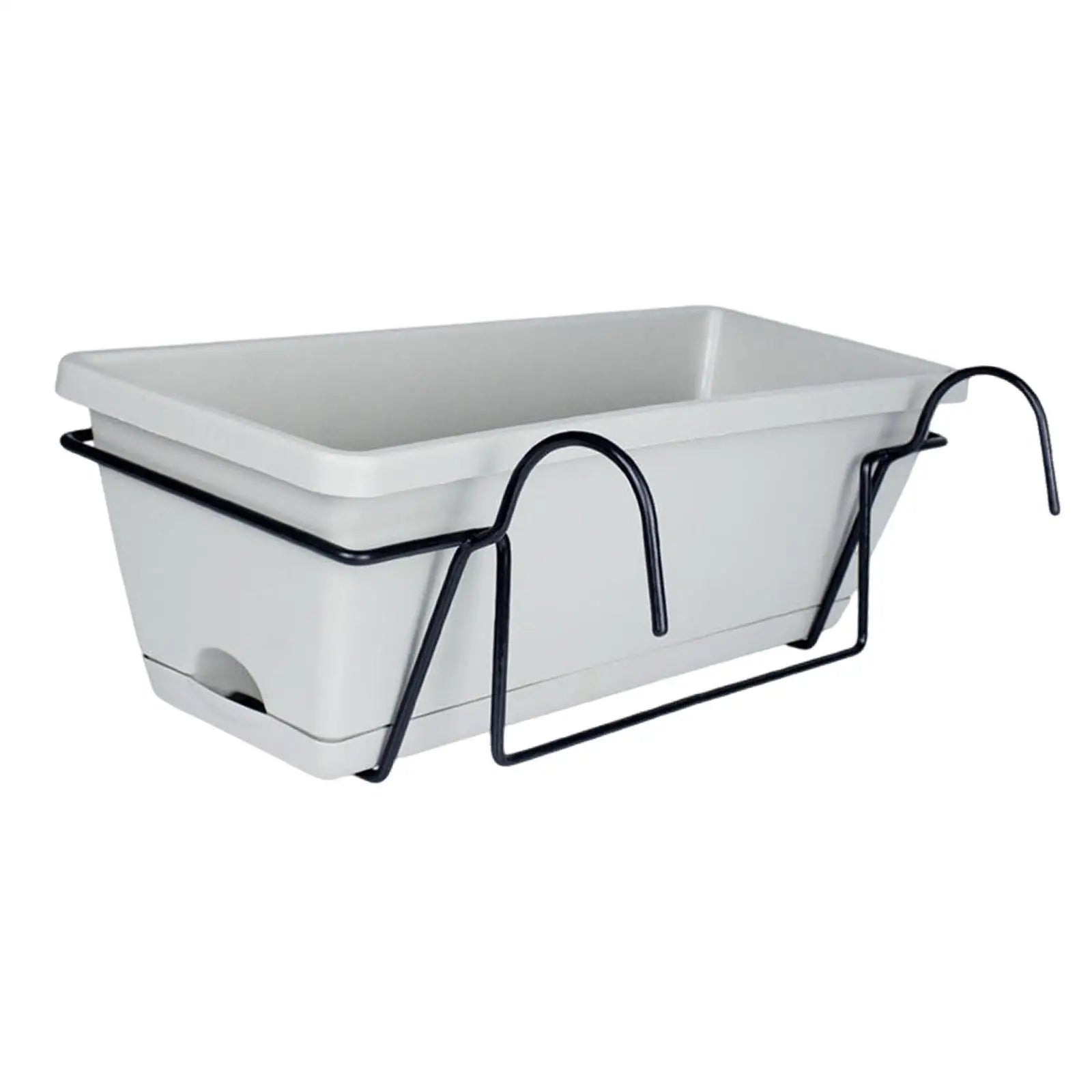 Rectangular Railing Planter Box with Drainage Tray